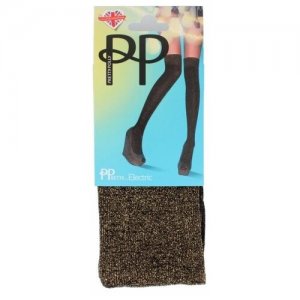 Гольфины с золотой нитью из люрекса | черный S-M-L Pretty Polly. Цвет: черный