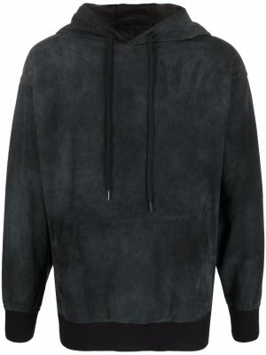 Long-sleeved suede hoodie Salvatore Santoro. Цвет: черный