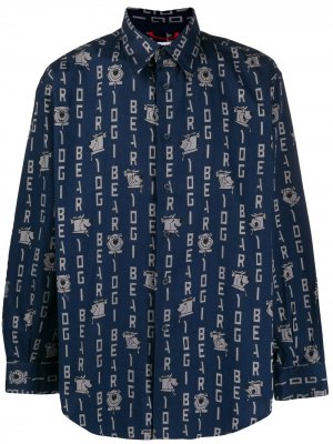 Рубашка 1980-х годов с принтом Yogi Bear JC de Castelbajac Pre-Owned. Цвет: синий