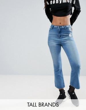 Расклешенные укороченные джинсы с вышивкой Daisy Street Tall. Цвет: синий