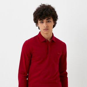 Поло Рубашка Smart Paris из эластичного хлопка с длинными рукавами Lacoste. Цвет: бордовый