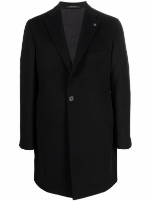 Однобортное шерстяное пальто Tagliatore. Цвет: черный