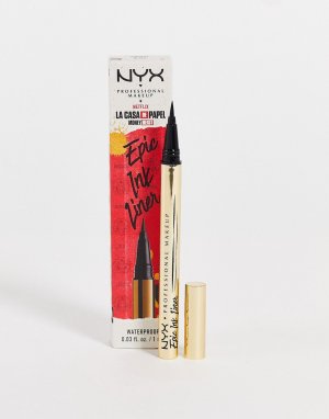 Водостойкая жидкая подводка для глаз x Netflix Money Heist Epic Ink-Черный цвет NYX Professional Makeup