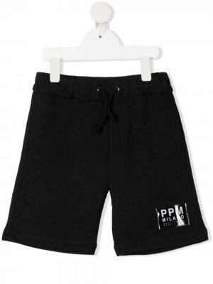 Прямые спортивные брюки из джерси Paolo Pecora Kids. Цвет: черный