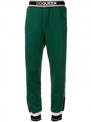Спортивные брюки с логотипом на лампасах Dolce & Gabbana. Цвет: зеленый
