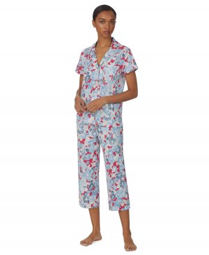 Женский пижамный комплект с воротником-капри и цветочным принтом Lauren Ralph