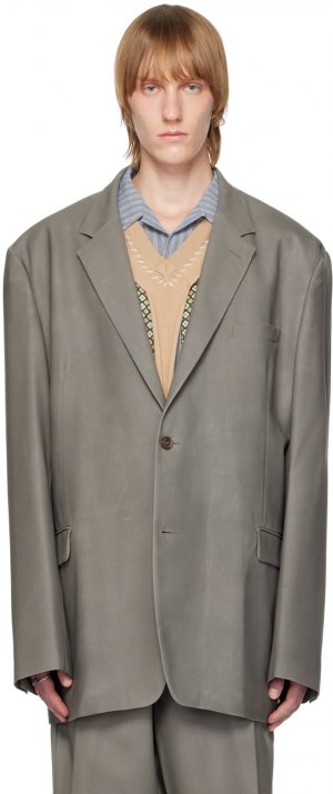 Серый пиджак с вышивкой Maison Margiela