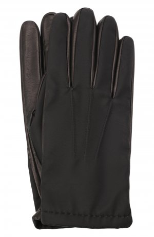 Комбинированные перчатки Prada. Цвет: чёрный