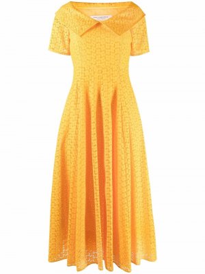 Платье с перфорацией Philosophy Di Lorenzo Serafini. Цвет: оранжевый