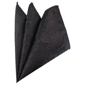 Нагрудный платок черный с узором пейсли 2beMan