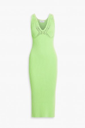 Платье миди Valencia в рубчик крючком из смесового хлопка DEREK LAM 10 CROSBY, зеленый Crosby