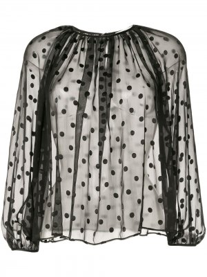 Шифоновая блузка в горох Tomorrowland. Цвет: черный