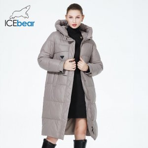 2023 зимняя женская верхняя одежда парки элегантная модная куртка-пуховик теплое ветрозащитное хлопковое пальто на молнии GWD22382I ICEbear