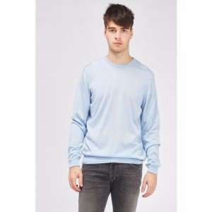 Пуловер, размер L, голубой Trussardi Jeans. Цвет: голубой