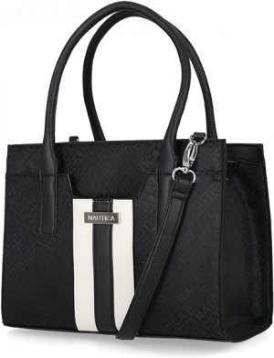 Женская сумка-портфель Sandy Jr. Top Handel со съемным ремешком через плечо, черный жаккард Nautica