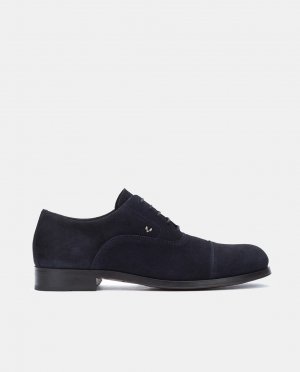 Мужские туфли Empire на шнуровке из замши с прямым носком , темно-синий Martinelli