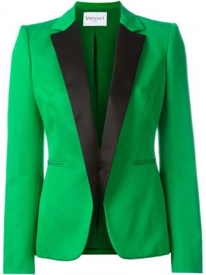 Пиджак с контрастной отделкой Vionnet. Цвет: зелёный