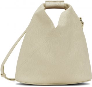 Бежевая классическая сумка через плечо с треугольными чашками Mm6 Maison Margiela