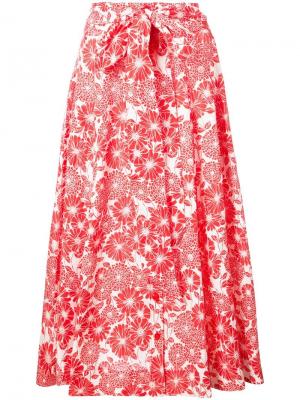 Пляжная юбка с принтом Lisa Marie Fernandez. Цвет: красный