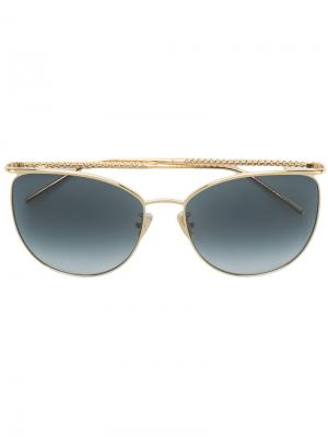 Солнцезащитные очки в квадратной оправе Boucheron Eyewear. Цвет: металлик