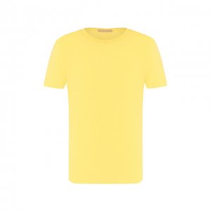 Льняная футболка Daniele Fiesoli. Цвет: жёлтый