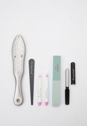 Набор для ухода за ногтями Royal Tools Полный уход + терка ног с силиконовой вставкой. Цвет: разноцветный