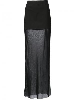 Длинная прозрачная юбка Musée. Цвет: чёрный