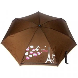 Мини-зонт коричневый Universal. Цвет: коричневый