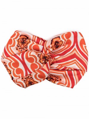 Psychedelic-print silk scrunchie ETRO. Цвет: оранжевый