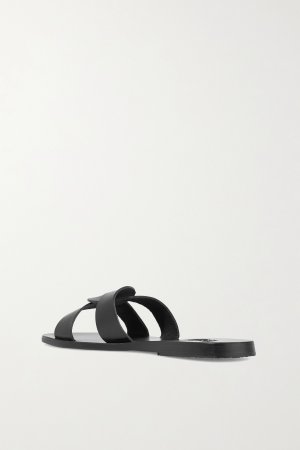 Кожаные шлепанцы Desmos с вырезами, черный Ancient Greek Sandals