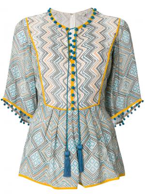 Блузка с принтом Maghreb Talitha. Цвет: синий