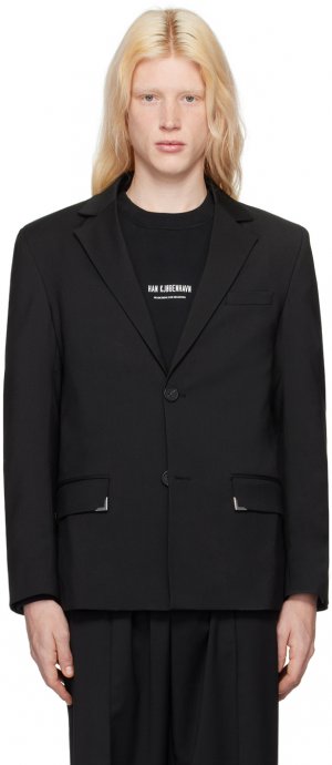 Черный пиджак с зубчатыми лацканами Han Kjobenhavn