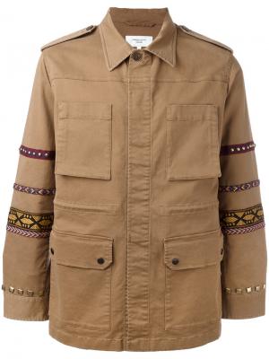 Куртка с вышивкой на рукавах Fashion Clinic Timeless. Цвет: коричневый