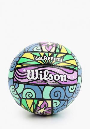 Мяч волейбольный Wilson VOL GRAFFITI ORIG VB PRBLUGRYE. Цвет: разноцветный