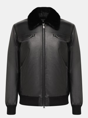 Кожаная куртка Alessandro Manzoni. Цвет: черный
