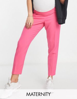 Лазурно-розовые зауженные брюки ASOS DESIGN для беременных