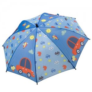 Зонт , авто, полиэстер, диам19, голубой с машинками BONDIBON
