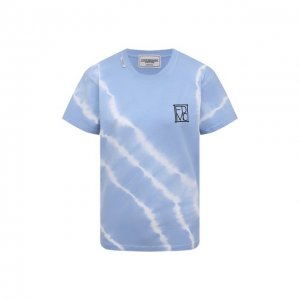 Хлопковая футболка Forte Dei Marmi Couture. Цвет: голубой