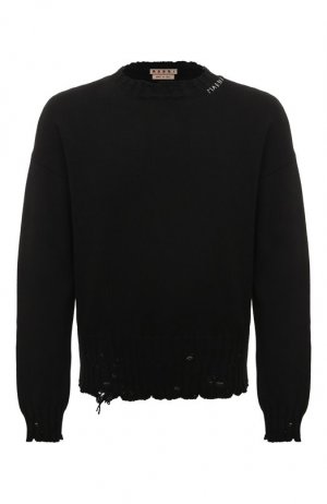 Хлопковый свитер Marni. Цвет: чёрный