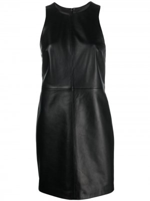 Sleeveless leather mini dress 12 STOREEZ. Цвет: черный