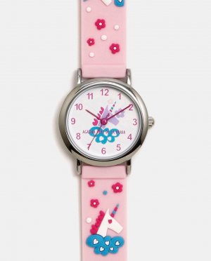 Часы с принтом розового единорога Fantasy Agatha Ruiz de la Prada, розовый Prada