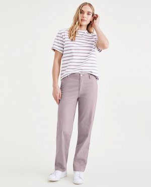 Женские брюки-чиносы с завышенной талией, широкими штанинами и длиной до щиколотки Dockers, фиолетовый DOCKERS. Цвет: фиолетовый