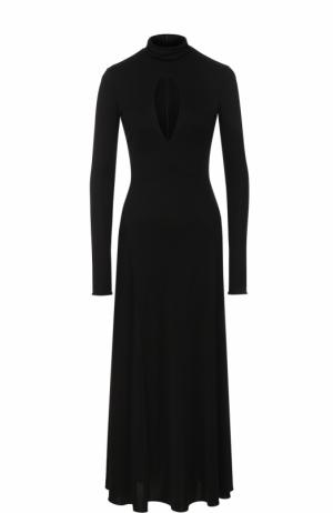 Приталенное платье-миди с длинным рукавом Emilio Pucci. Цвет: черный