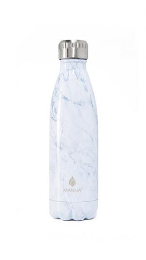 Бутылка для воды Vogue емкостью 17 унций с мраморным рисунком Manna. Цвет: белый