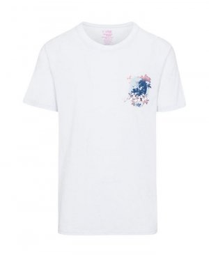 Мужская футболка с рисунком для лонгборда в тропическом стиле , цвет White Psycho Tuna