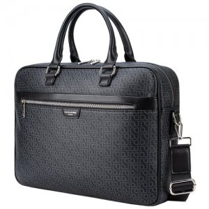 Надежный, стильный, вместительный и практичный портфель из экокожи David Jones 906602K. Цвет: черный