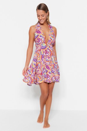 Платье пляжное с открытой спиной, фиолетовый Trendyol