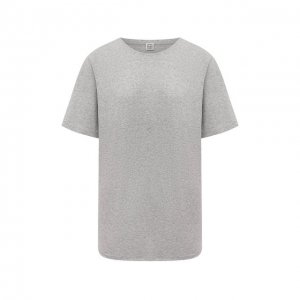 Хлопковая футболка Totême. Цвет: серый