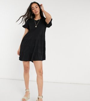 Ярусное трикотажное пляжное платье мини черного цвета Esmee Exclusive-Черный цвет Esmée
