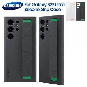 Оригинальный чехол для Galaxy S23 Ultra SM-S918B SM-S918B/DS с силиконовой ручкой, противоударный со съемным ремешком Samsung